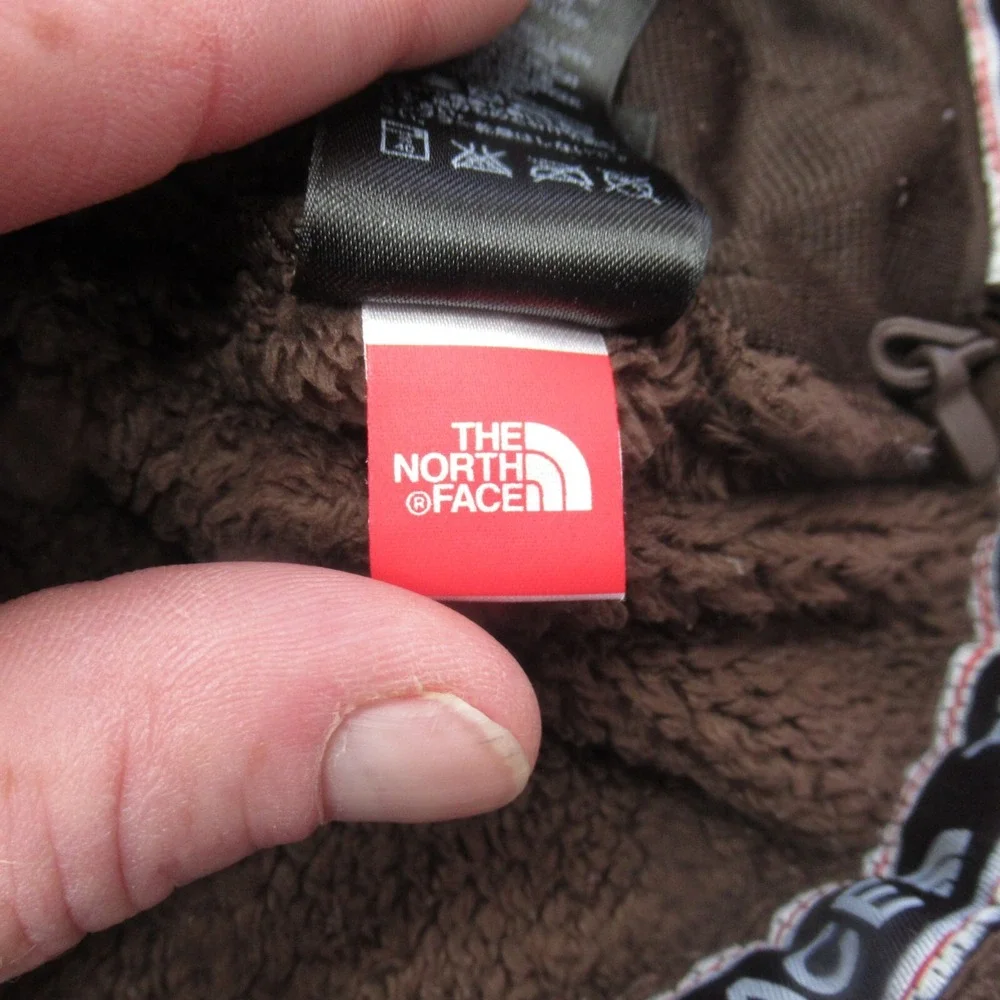 North Face Jacket Women Small Brown Hooded Pockets Sherpa Fleece SUPER SOFT